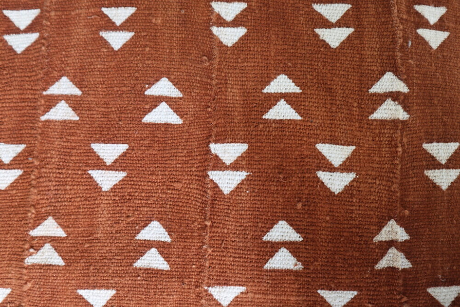 African Mud Cloth Style Rust and Beige Rug - Kayarize