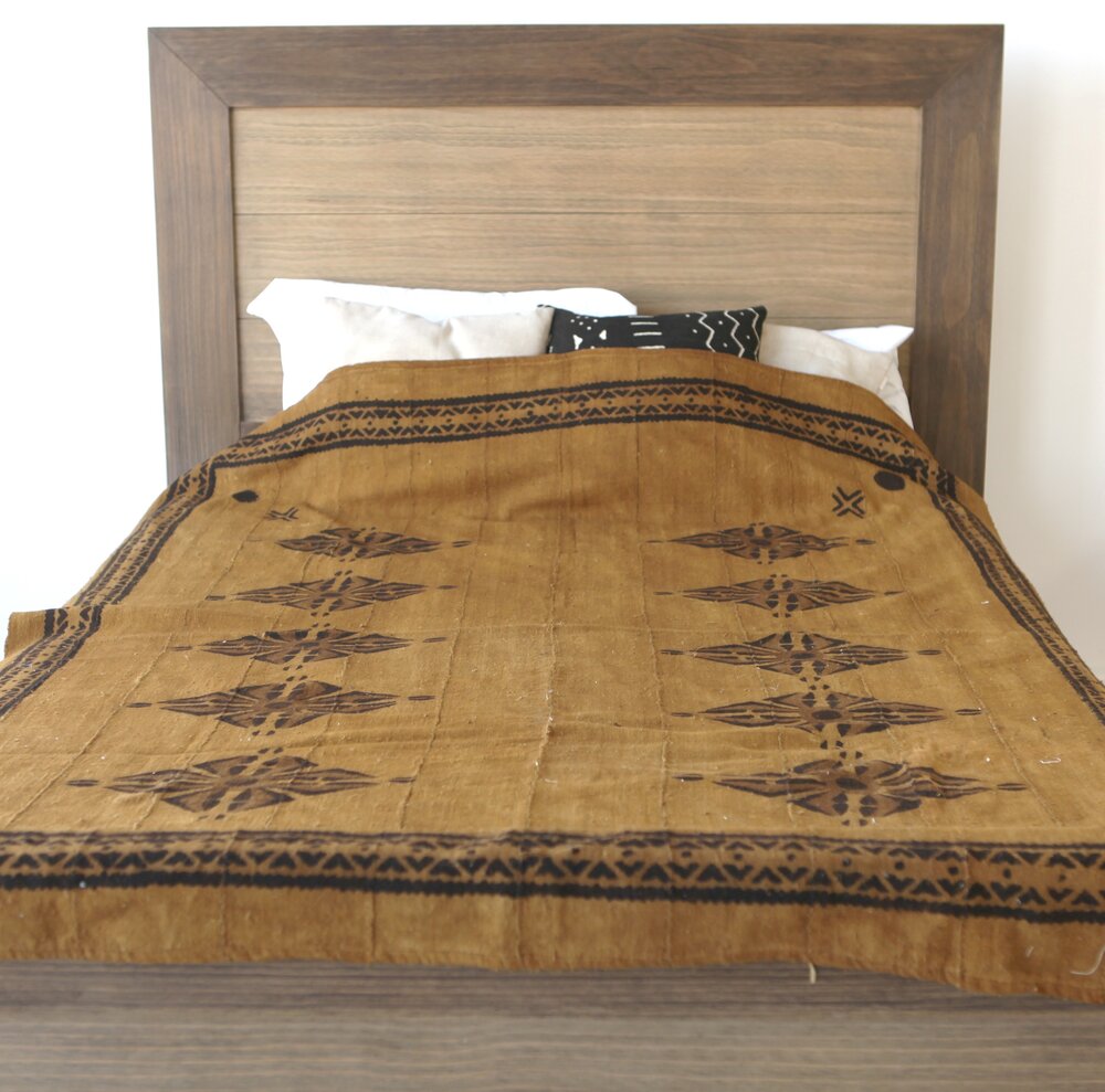 Queen Size Blanket Mali Mudcloth Fabric.