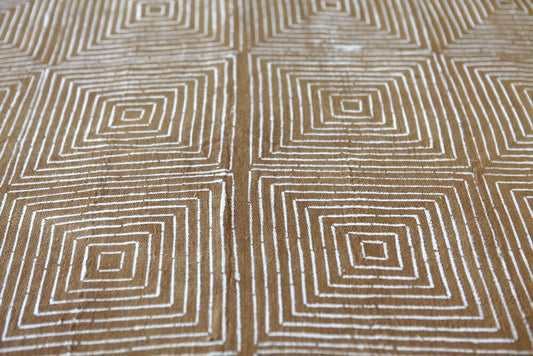 Concentric Squares on Mustard Mudcloth