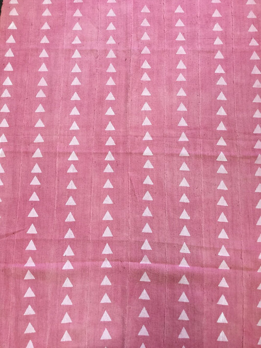 White Triangle on Pink Mali Mudcloth.