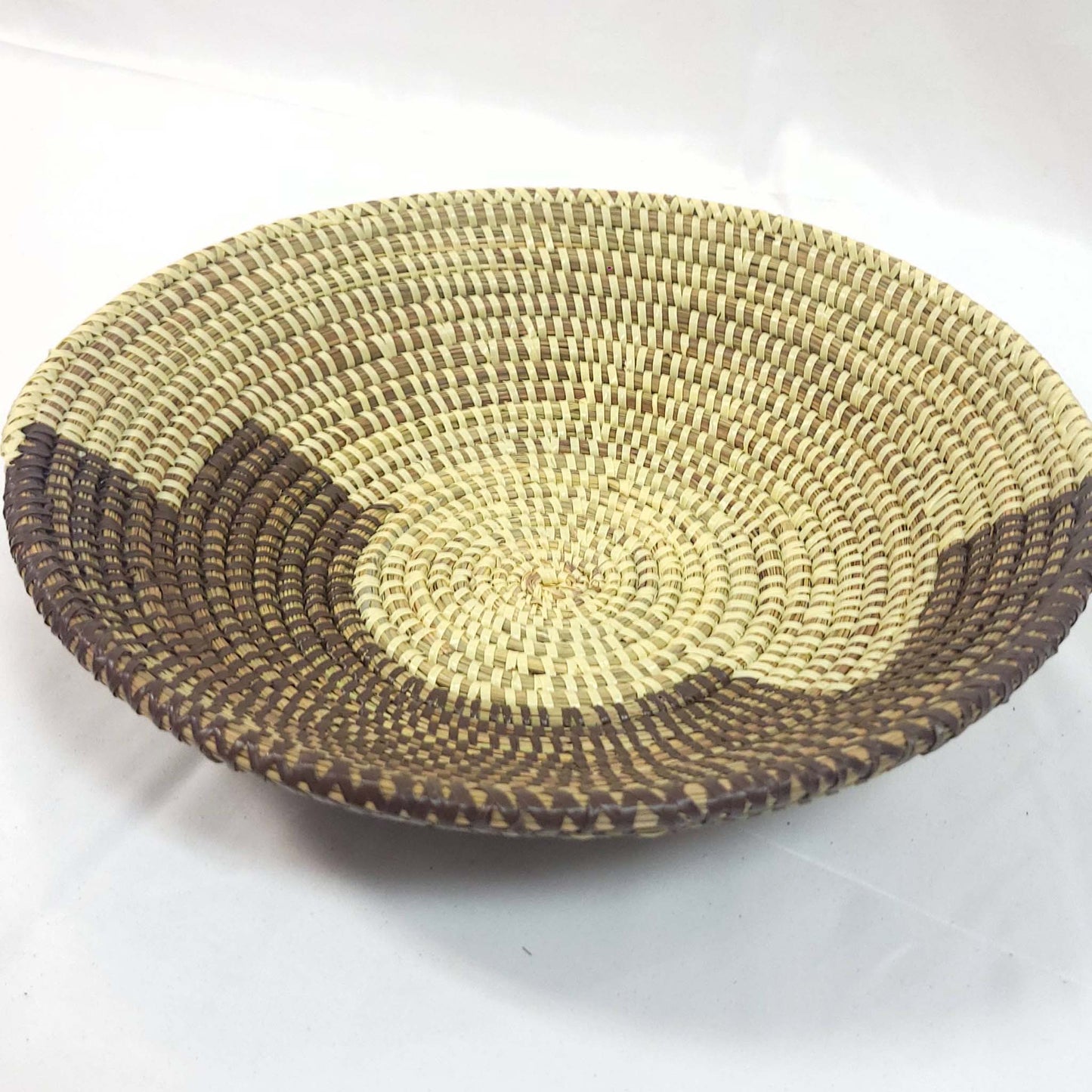 Brown and Natural Color Split Basket