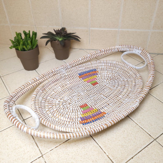 Natural with Colorful Accents Senegalese Basket