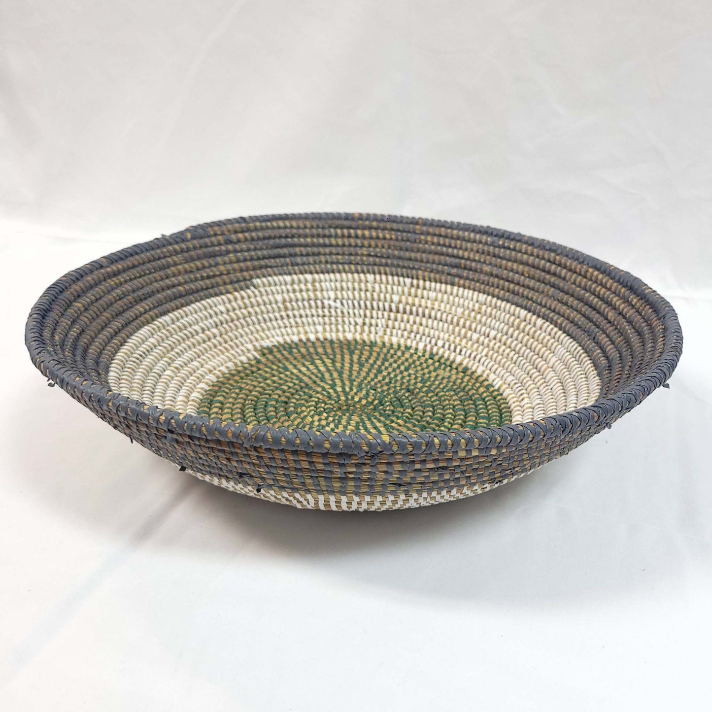 Gray and Green Large Senegalese Basket