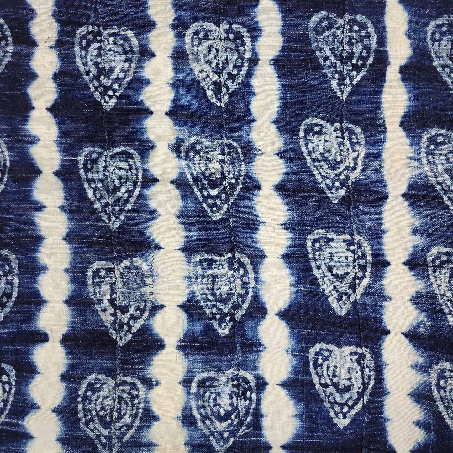 Hearts on Vintage Indigo Cloth