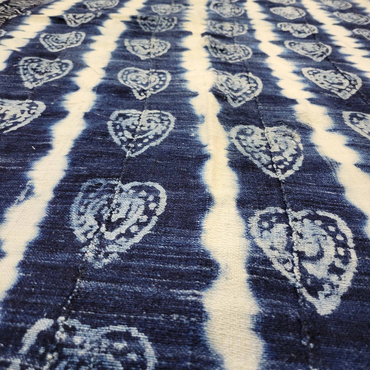 Hearts on Vintage Indigo Cloth