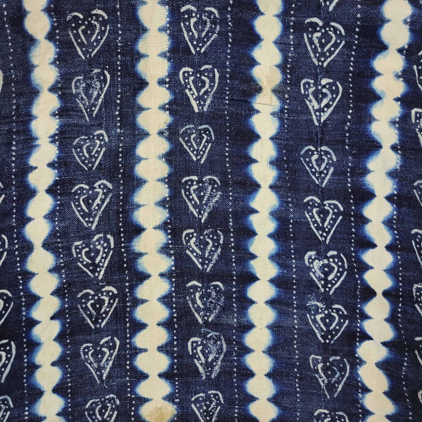 Hearts on Vintage Indigo Cloth 2