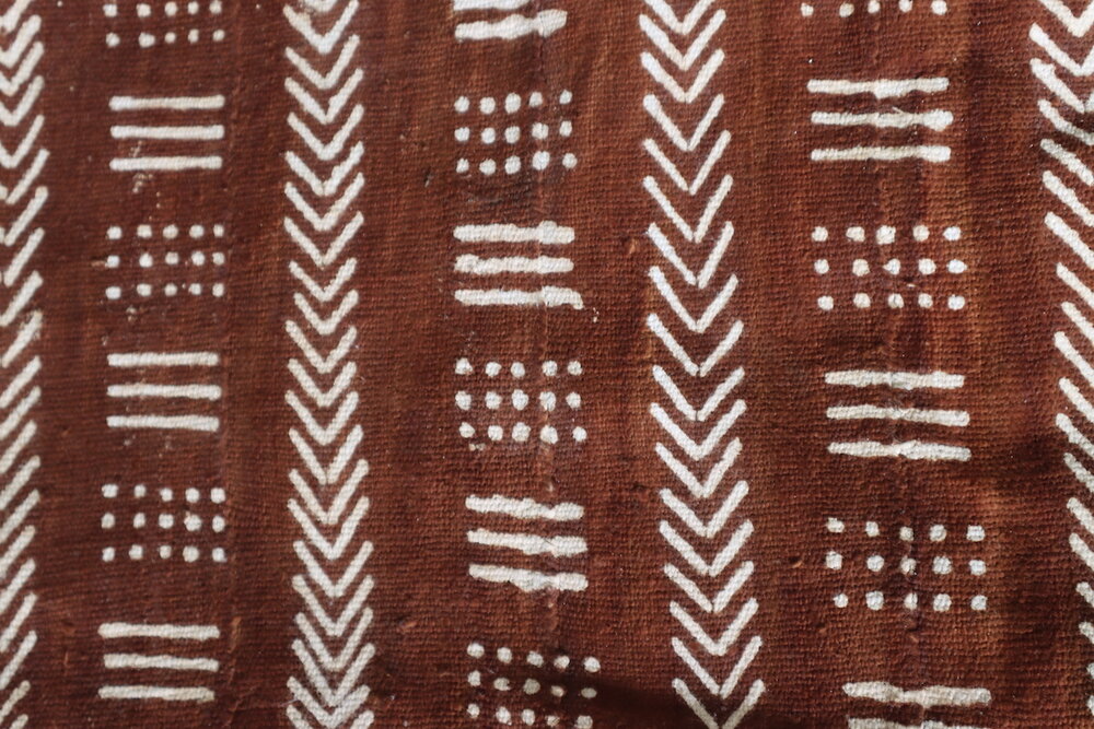 Chevrons x Lines x Dots on Rust Mudcloth