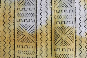 Patterned Blocks on Tie-Dye Yellow Mudcloth