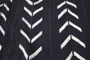 Large White Chevrons on Black Mudcloth