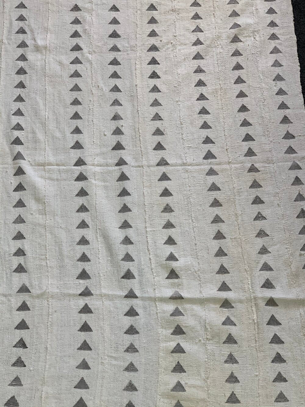 Grey Triangle White Mudcloth Pattern.