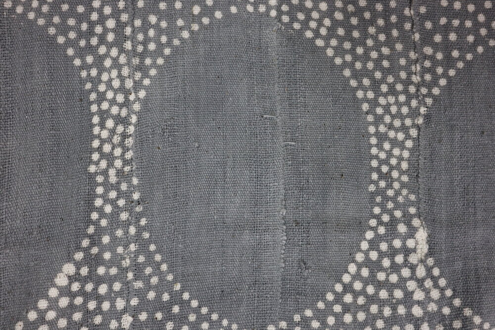 Circled Dots on Grey Mudcloth