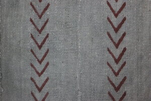 Maroon Chevrons on Grey Mudcloth