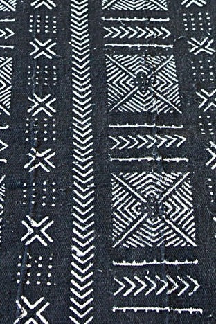 Konta Black African Mudcloth Queen Blanket.