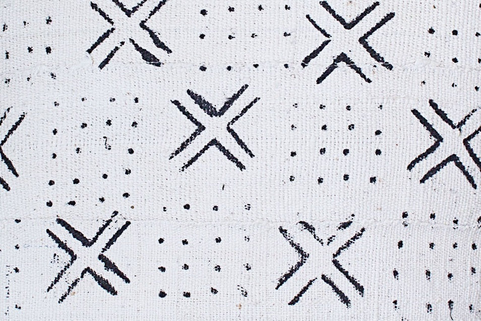 Crosses and Squared Dots on Large White Pillowcase