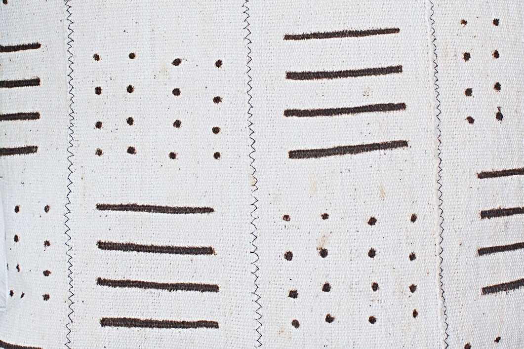 Lines and Squared Dots on Large White Pillowcase