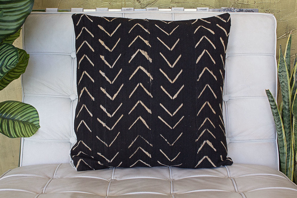 Chevrons on Large Black Pillowcase