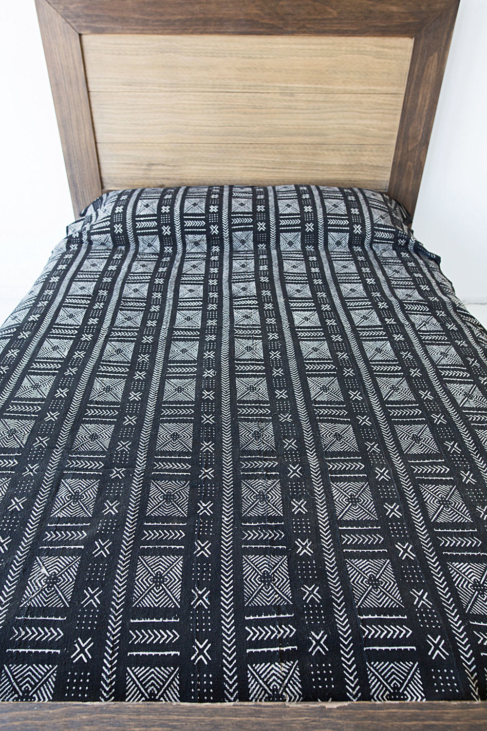 Konta Black Mali Mudcloth Queen Blanket.