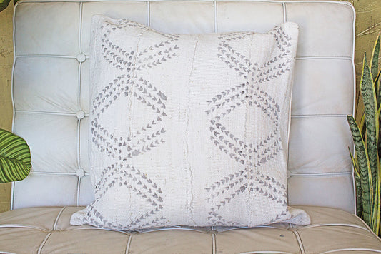 Large Grey Fishbones on Large White Pillowcase