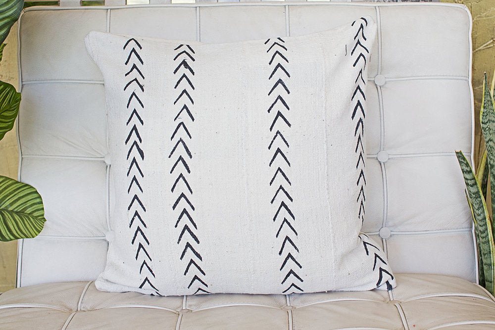 Small Chevrons on Large White Pillowcase