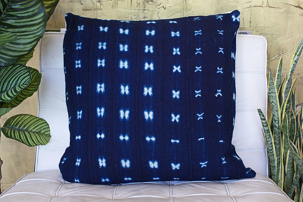 Butterflies on Large Indigo Pillowcase