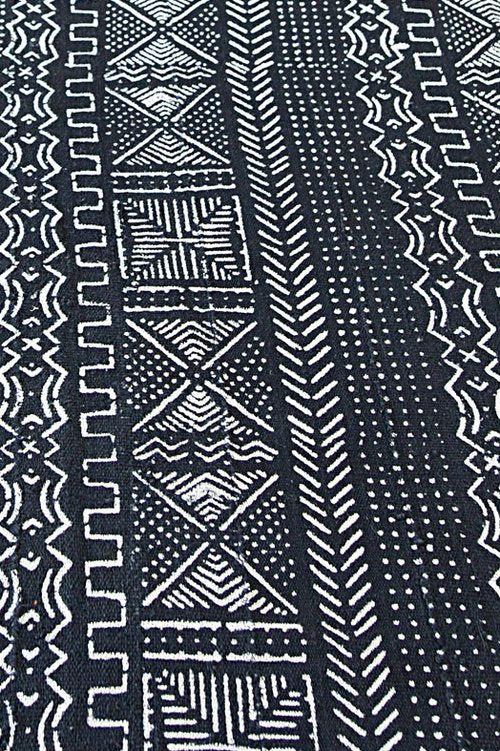 Konta Black African Mudcloth Queen Blanket.