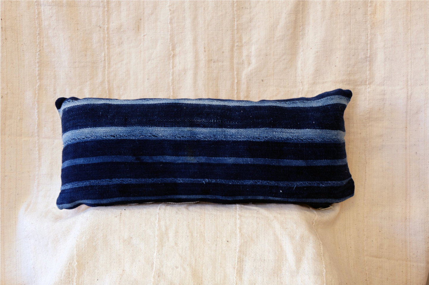 Multi Blue Panels Mali Mudcloth Pillowcase.