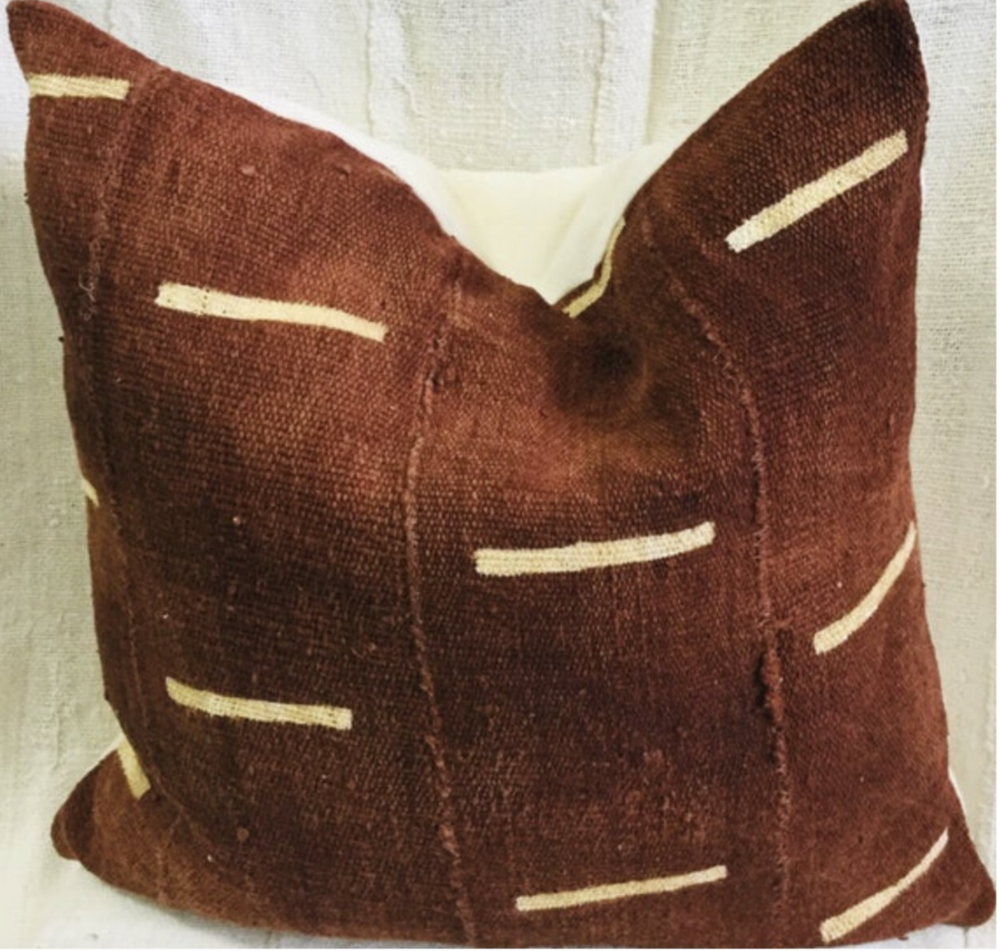 Dashes on Dark Rust Pillowcase