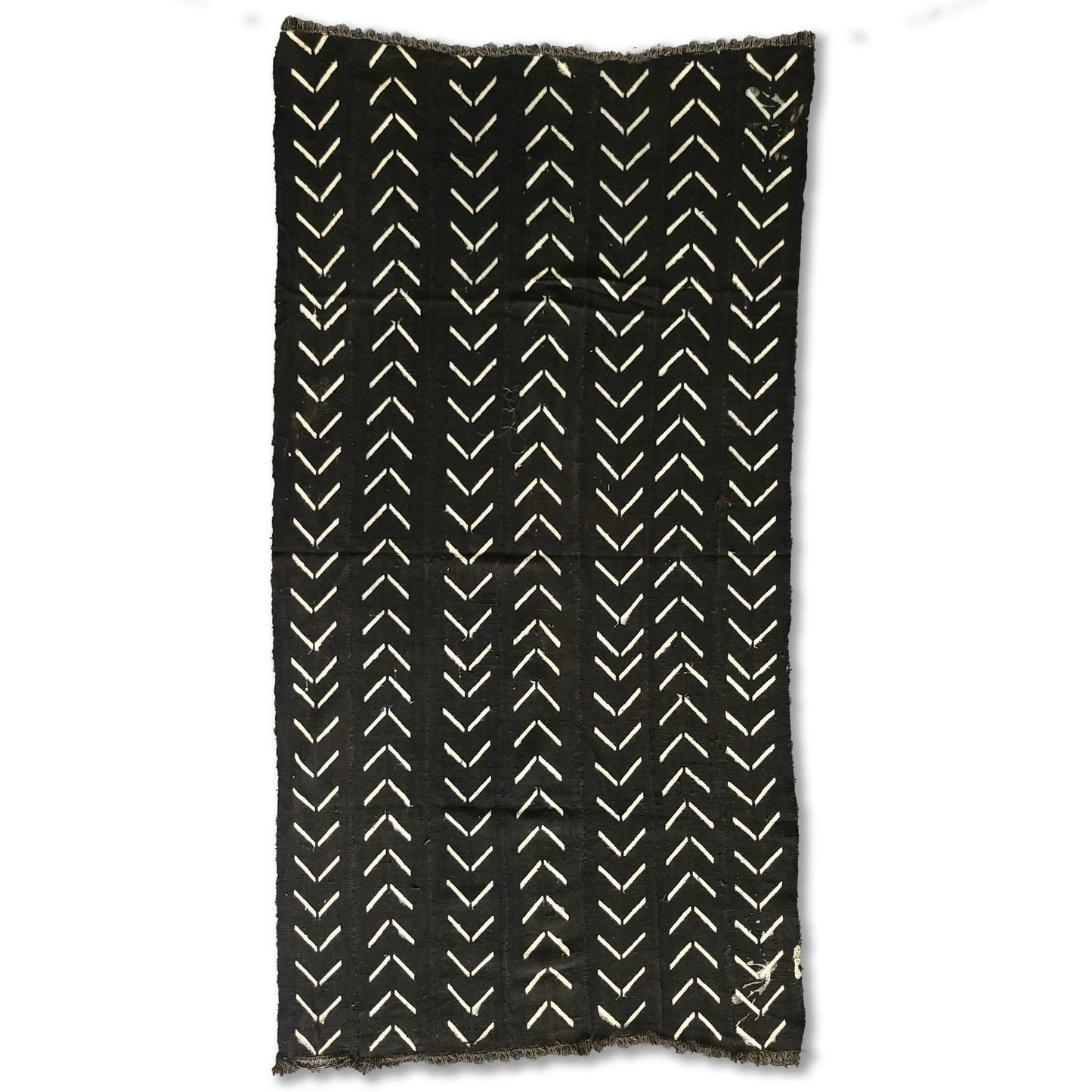 White Chevron on Black Mudcloth