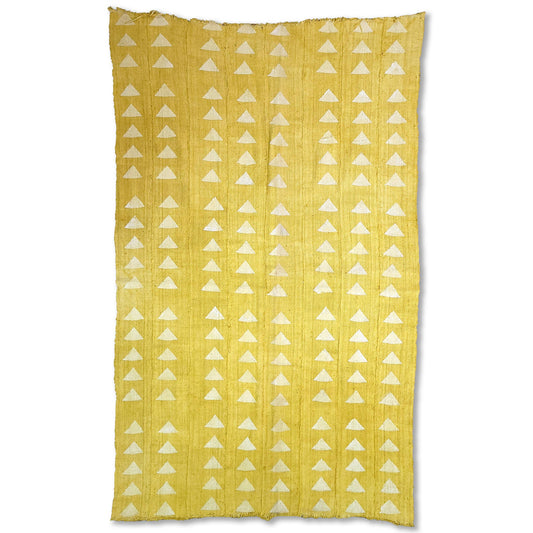 Small White Triangles on Yellow Mudcloth