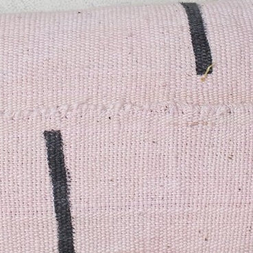 Black Dashes on Pink Mudcloth Lumbar